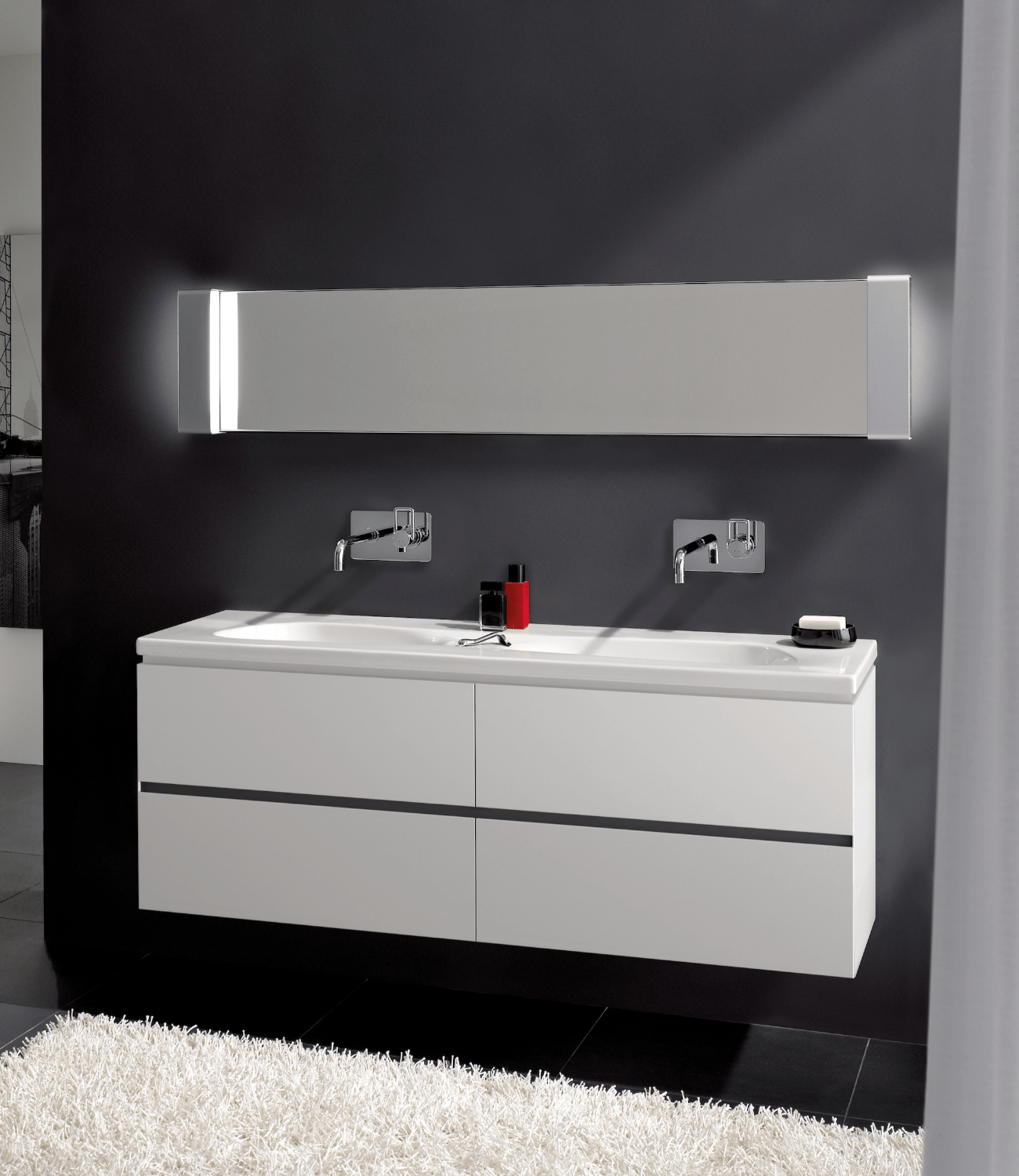 Bathroom furniture and mirror at Kimo Home