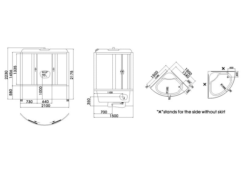 CRW Steam Room Shower Enclosure AE020 - Premium Steam & Hydro Showers from CRW - Just GH₵65995! Shop now at Kimo Group