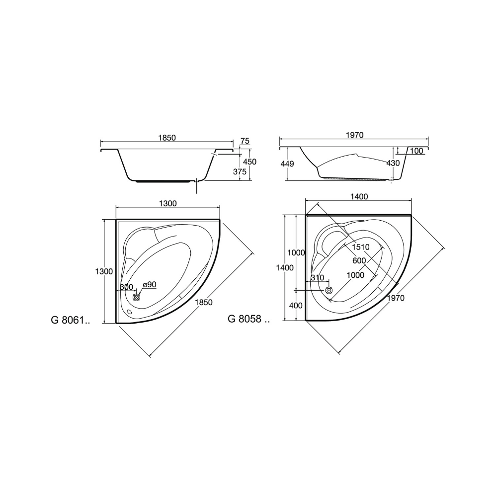 Credo Corner Bathtub without Panel - Premium Baths from Ideal Standard - Just GH₵8587.50! Shop now at Kimo Group