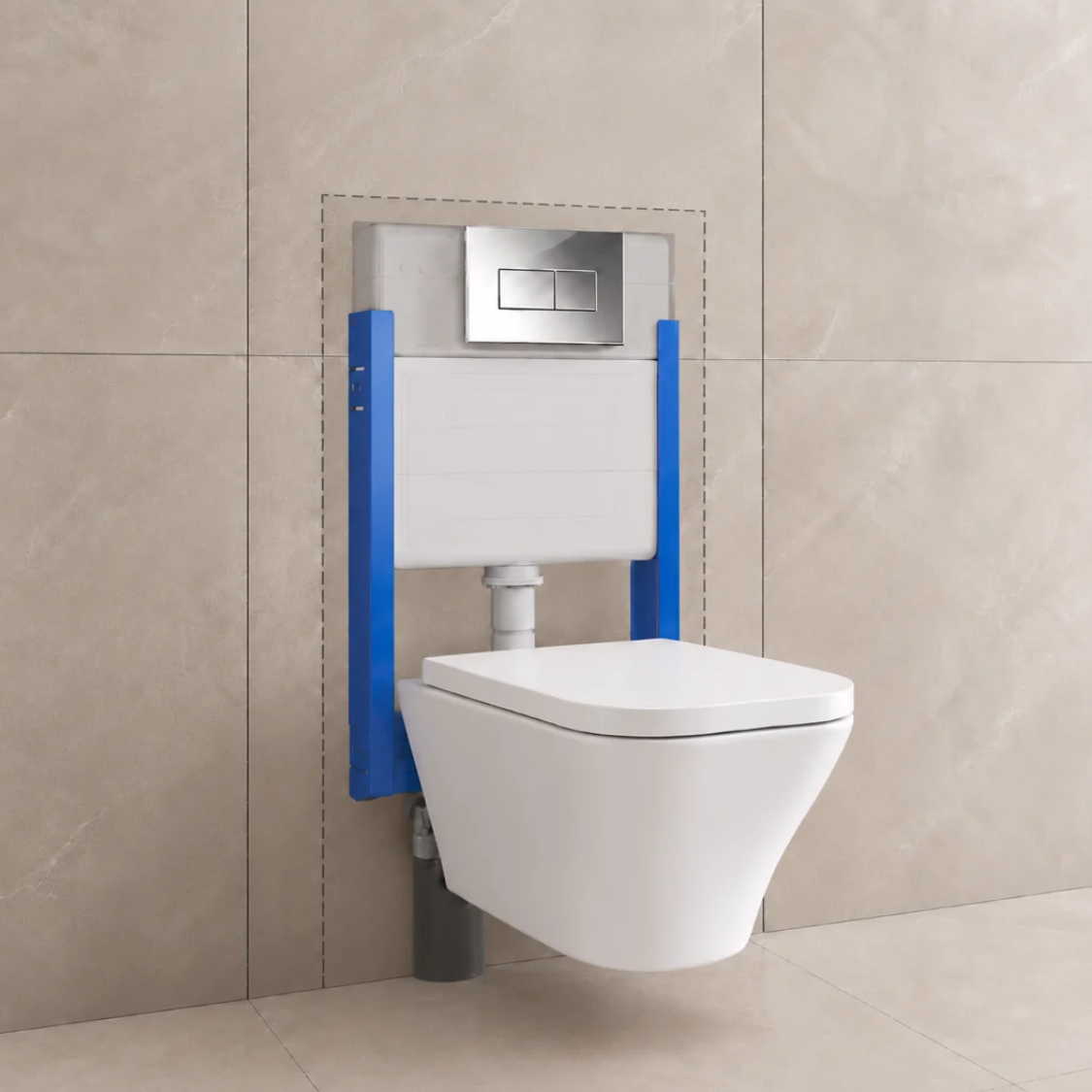 Half-Frame Concealed Toilet Cistern - Premium Toilets from Groove - Just GH₵1450! Shop now at Kimo Group