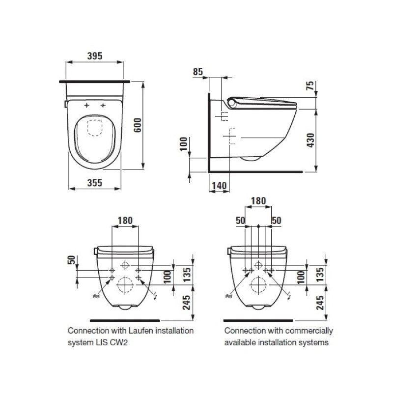 Riva Wall Hung WC with Tank - Premium Toilets from Laufen - Just GH₵64450! Shop now at Kimo Group