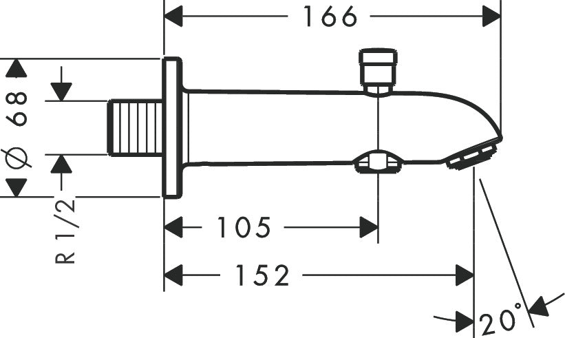Bath Spout 15.2 cm With Diverter Valve - Premium Showers from Hansgrohe - Just GH₵1880! Shop now at Kimo Group