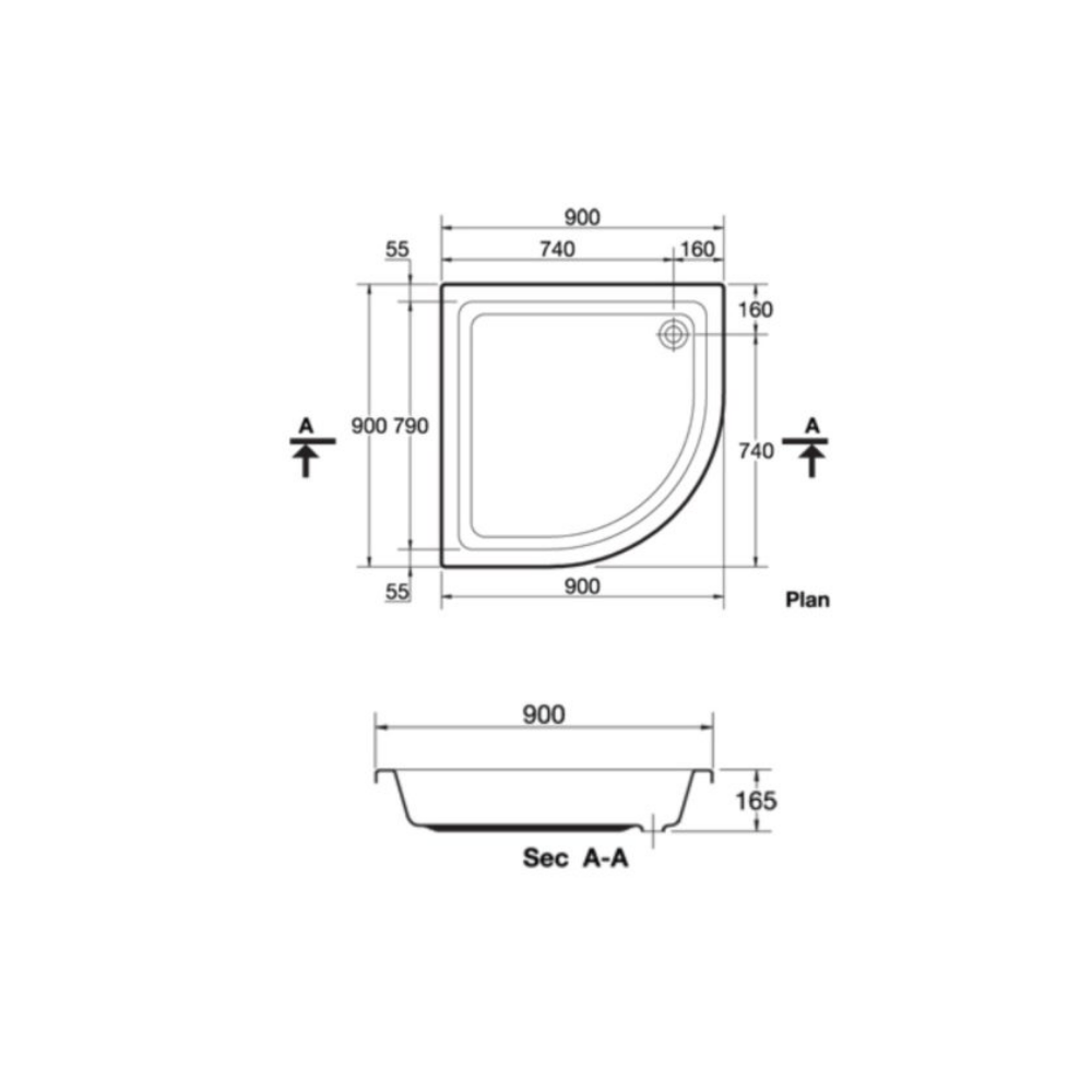 Ideal Standard Corner Shower Tray - Premium Showers from Ideal Standard - Just GH₵525! Shop now at Kimo Group
