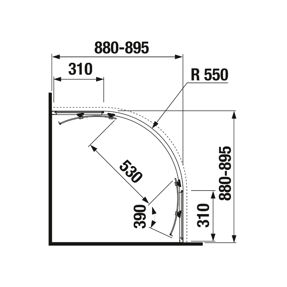 Cubito Pure 90x90cm Square Shower Enclosure without Tray - Premium Showers from Jika - Just GH₵7650! Shop now at Kimo Group