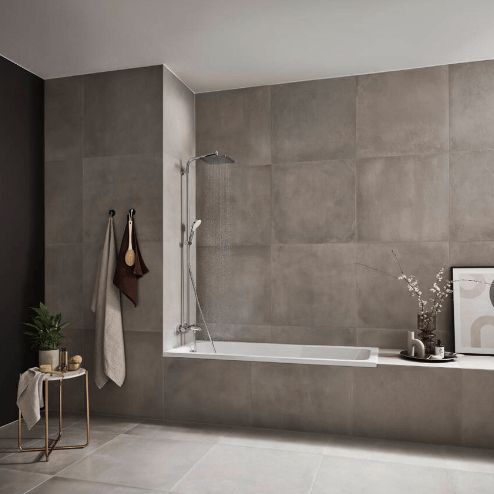 Crometta E 240 1jet Thermostat Showerpipe - Premium Showers from Hansgrohe - Just GH₵11285! Shop now at Kimo Group