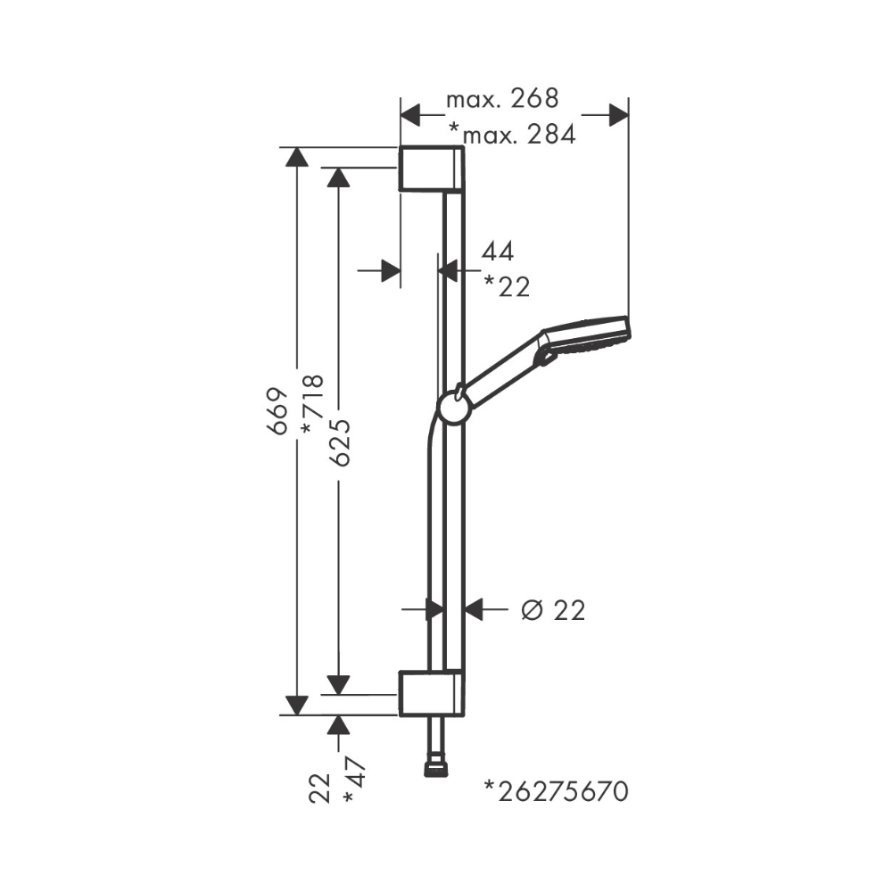 Vernis Blend Hand Shower with Bar 65cm - Premium Showers from Hansgrohe - Just GH₵950! Shop now at Kimo Group