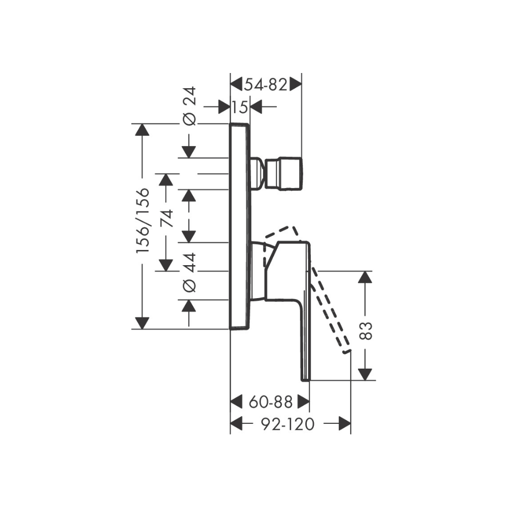 Vernis Shape Concealed Bath Mixer - Premium Showers from Hansgrohe - Just GH₵1880! Shop now at Kimo Group