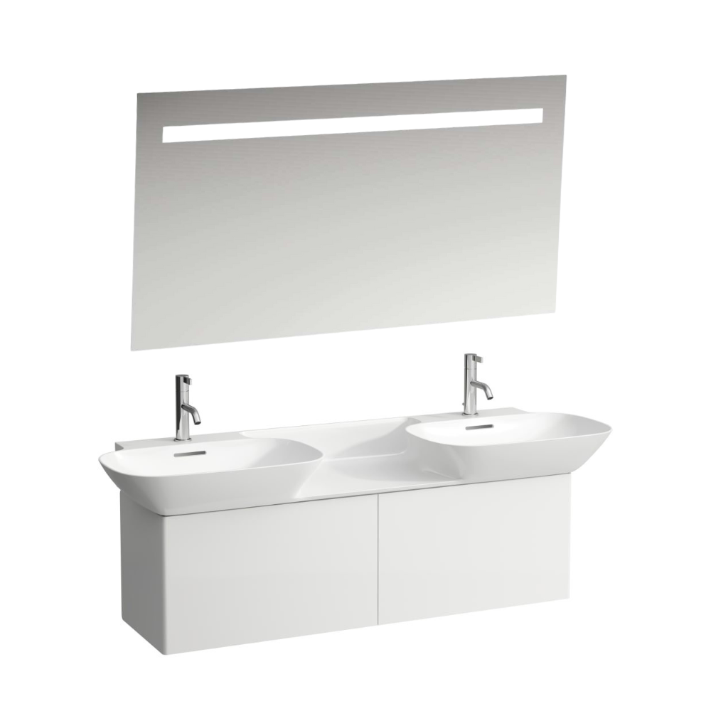 Ino White 140cm Vanity Unit with LED Mirror and 2 Drawers - Premium Furniture & Mirrors from Laufen - Just GH₵38995! Shop now at Kimo Group