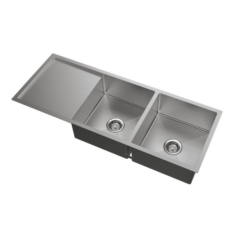 Stainless Steel Double Bowl Sink with Arm - Premium Kitchen from Kimo Group - Just GH₵3250! Shop now at Kimo Group