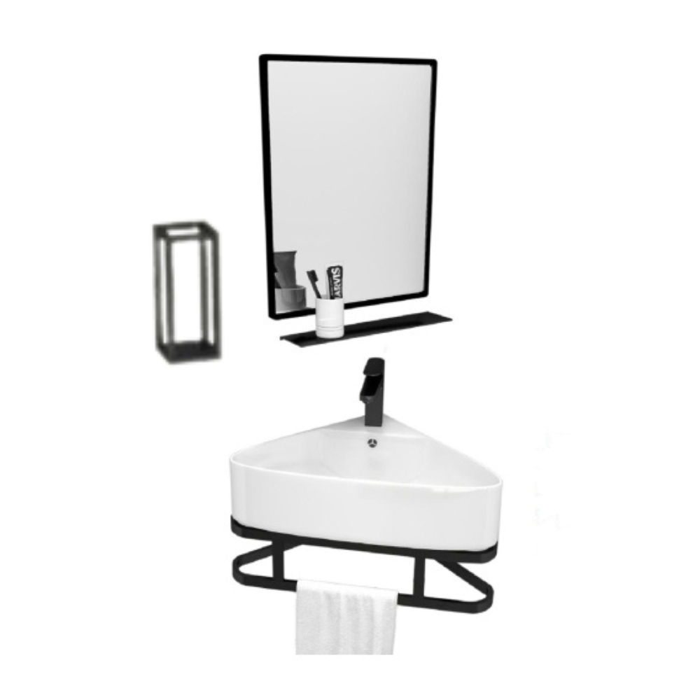 Minimalist Corner Vanity 42cm - Premium Furniture & Mirrors from Groove - Just GH₵1500! Shop now at Kimo Group