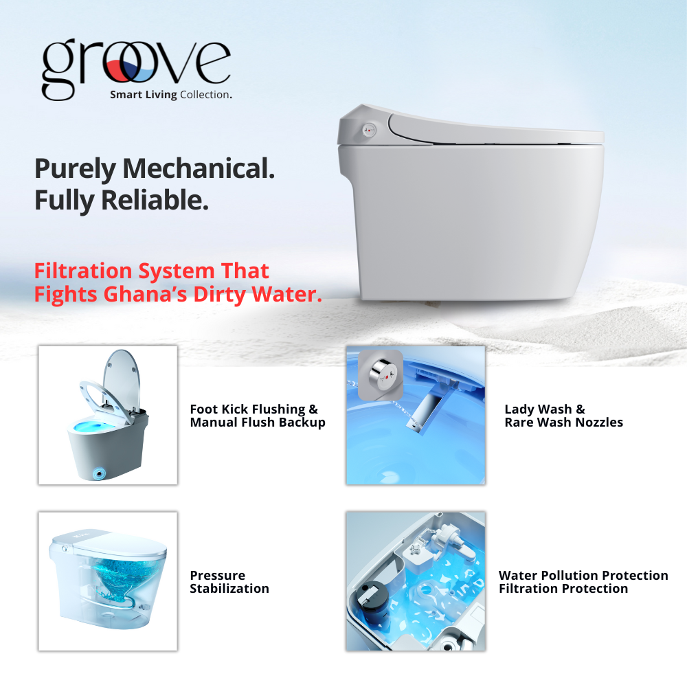 Smart WC - Floor Stand With Mechanical Flush System - Premium Toilets from Groove - Just GH₵4995! Shop now at Kimo Group