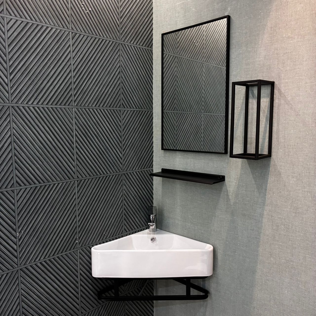 Minimalist Corner Vanity 42cm - Premium Furniture & Mirrors from Groove - Just GH₵1500! Shop now at Kimo Group