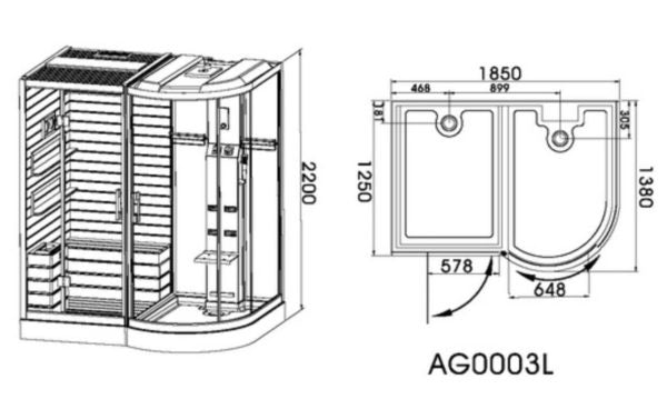 Steam Room AG0003 - Premium Steam & Hydro Showers from CRW - Just GHS89950! Shop now at Kimo in Ghana