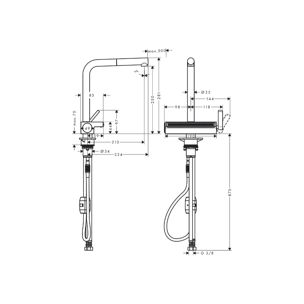 Aquno Select M81 250 Kitchen Mixer - Premium Kitchen from Hansgrohe - Just GHS8995! Shop now at Kimo in Ghana
