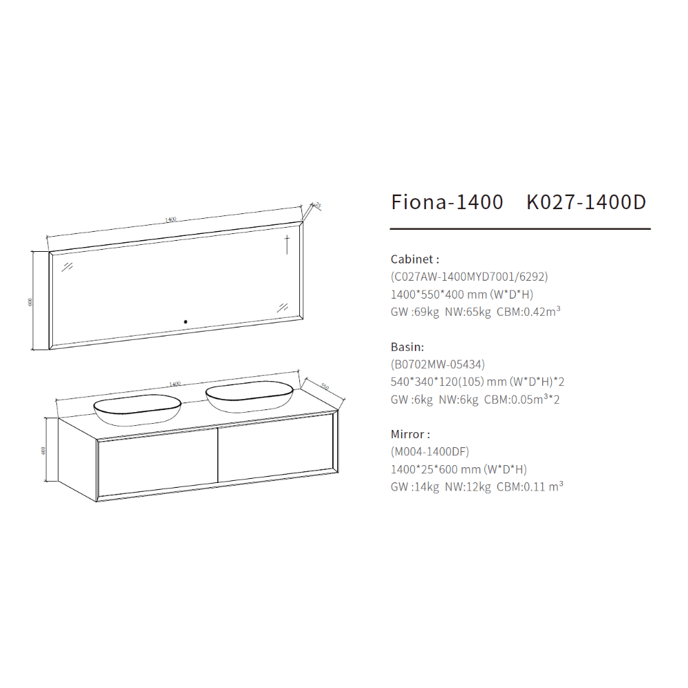 Fiona Vanity Cabinet 140cm - Premium Furniture & Mirrors from Tona - Just GHS9500! Shop now at Kimo in Ghana
