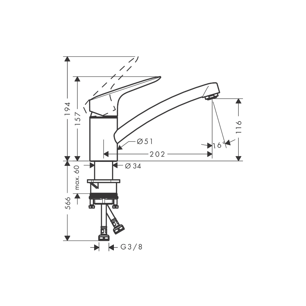 Logis M31 120 Kitchen Mixer - Premium Kitchen from Hansgrohe - Just GHS995! Shop now at Kimo in Ghana