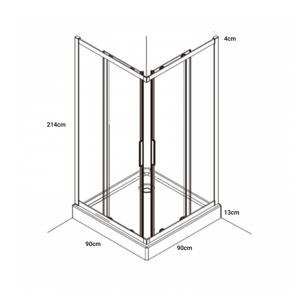 Tona 90x90cm Enclosure - Premium Showers from Tona - Just GHS5625! Shop now at Kimo in Ghana